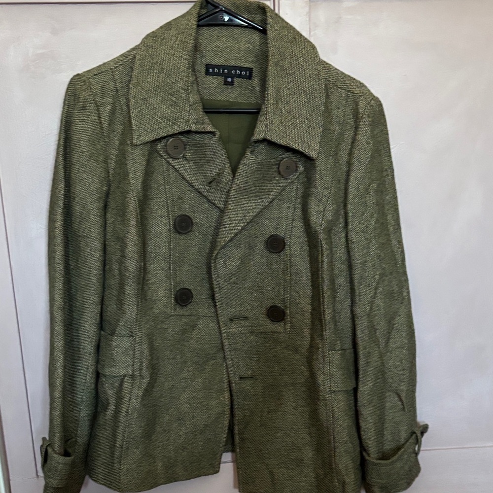 Khaki Double-Breasted Womenβs Jacket